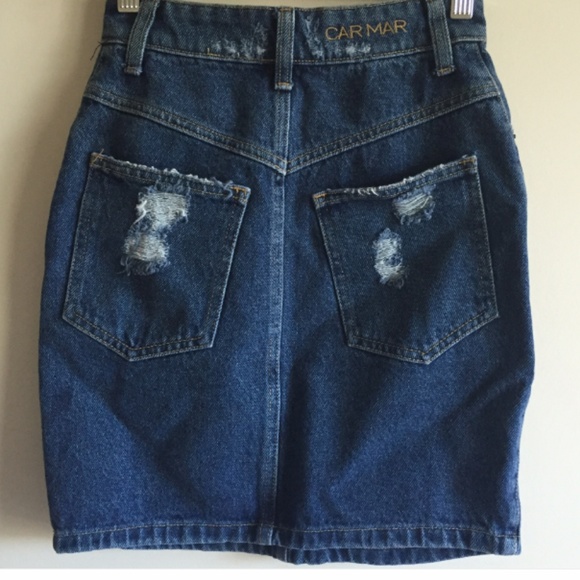 Carmar high waisted distressed denim mini skirt - Picture 2 of 3